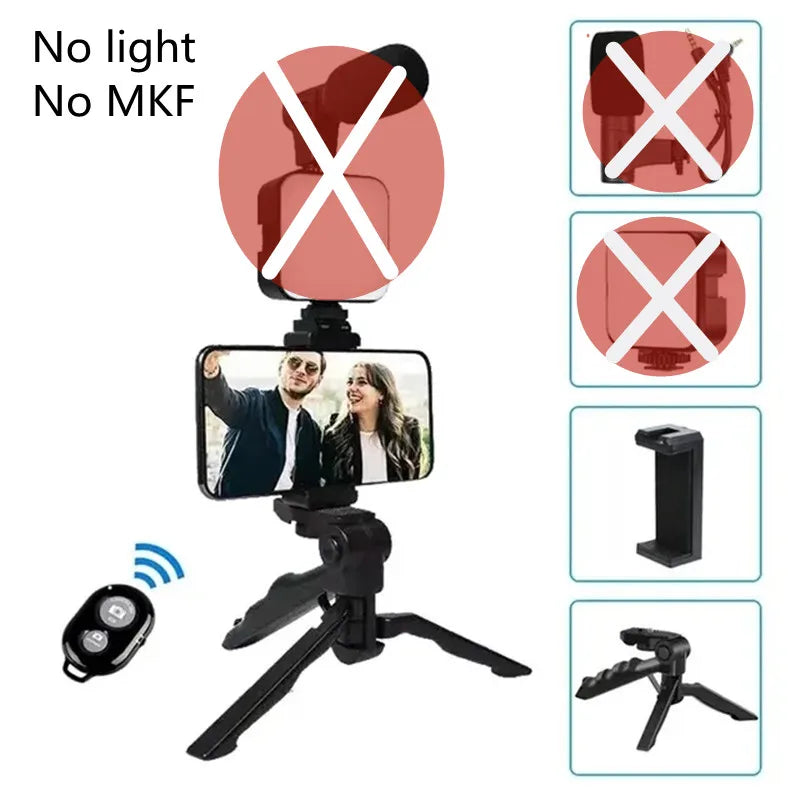 Set de Vlogging "Creator One" – Iluminación y Audio 3-en-1