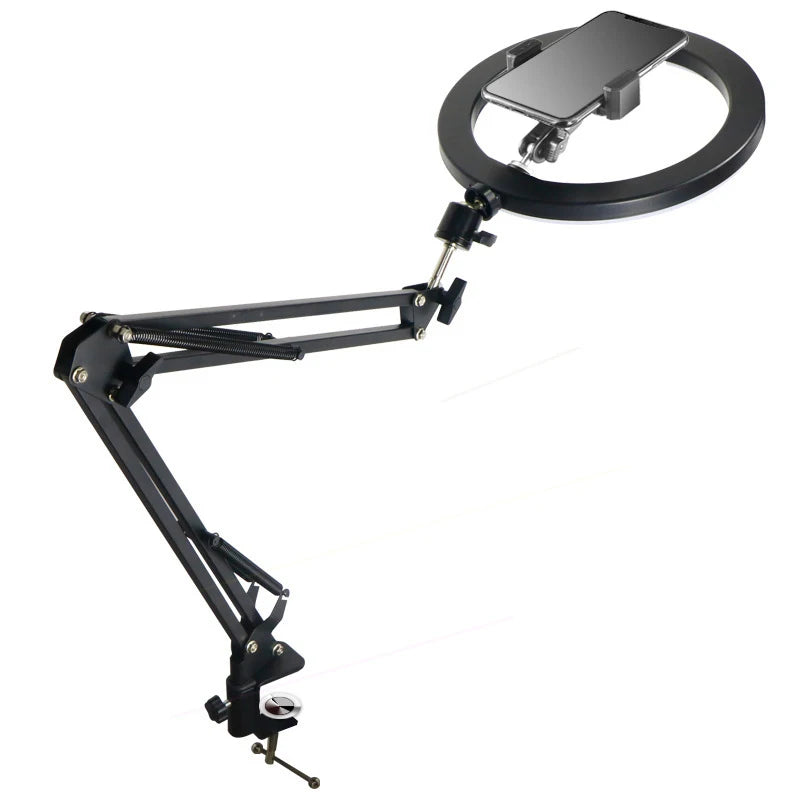 Soporte de Brazo Articulado Profesional para Micrófono y Aro de Luz