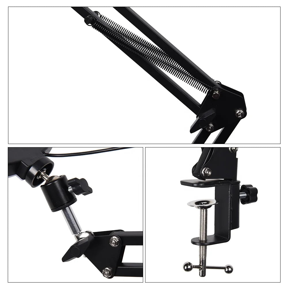 Soporte de Brazo Articulado Profesional para Micrófono y Aro de Luz