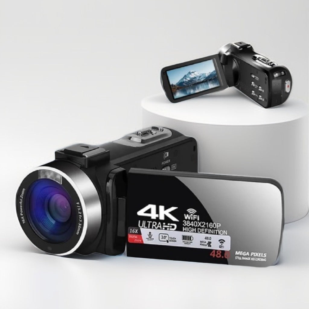 Cámara de Vídeo 4K Ultra-Vlog con WiFi y Pantalla Abatible