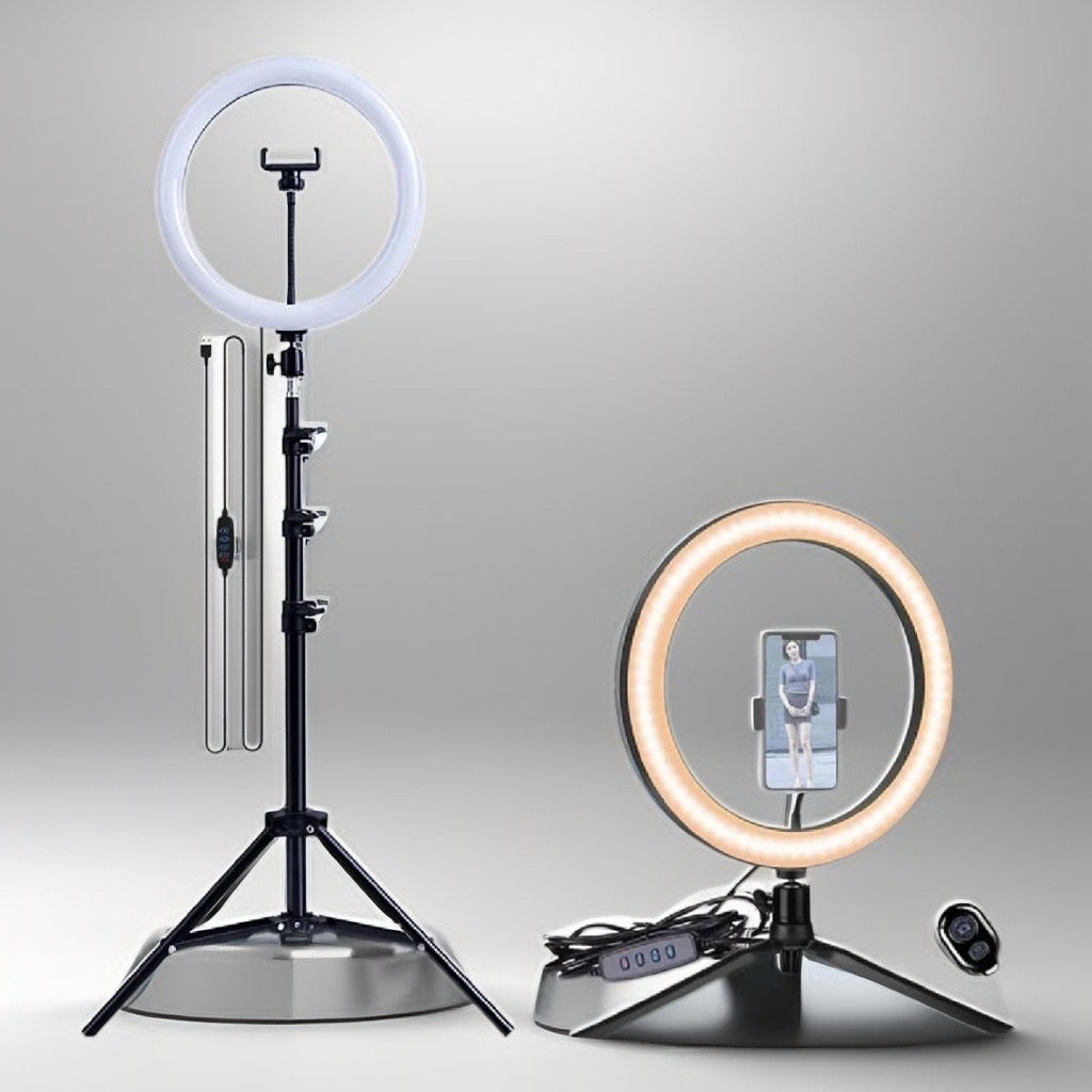 Aro de Luz LED "Glow Studio" – 3 Tamaños, Trípode y Control Bluetooth