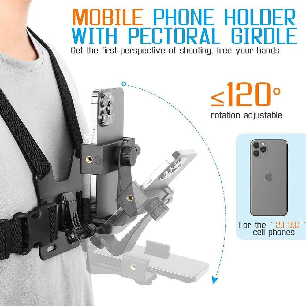 Soporte ajustable para teléfono en el pecho
