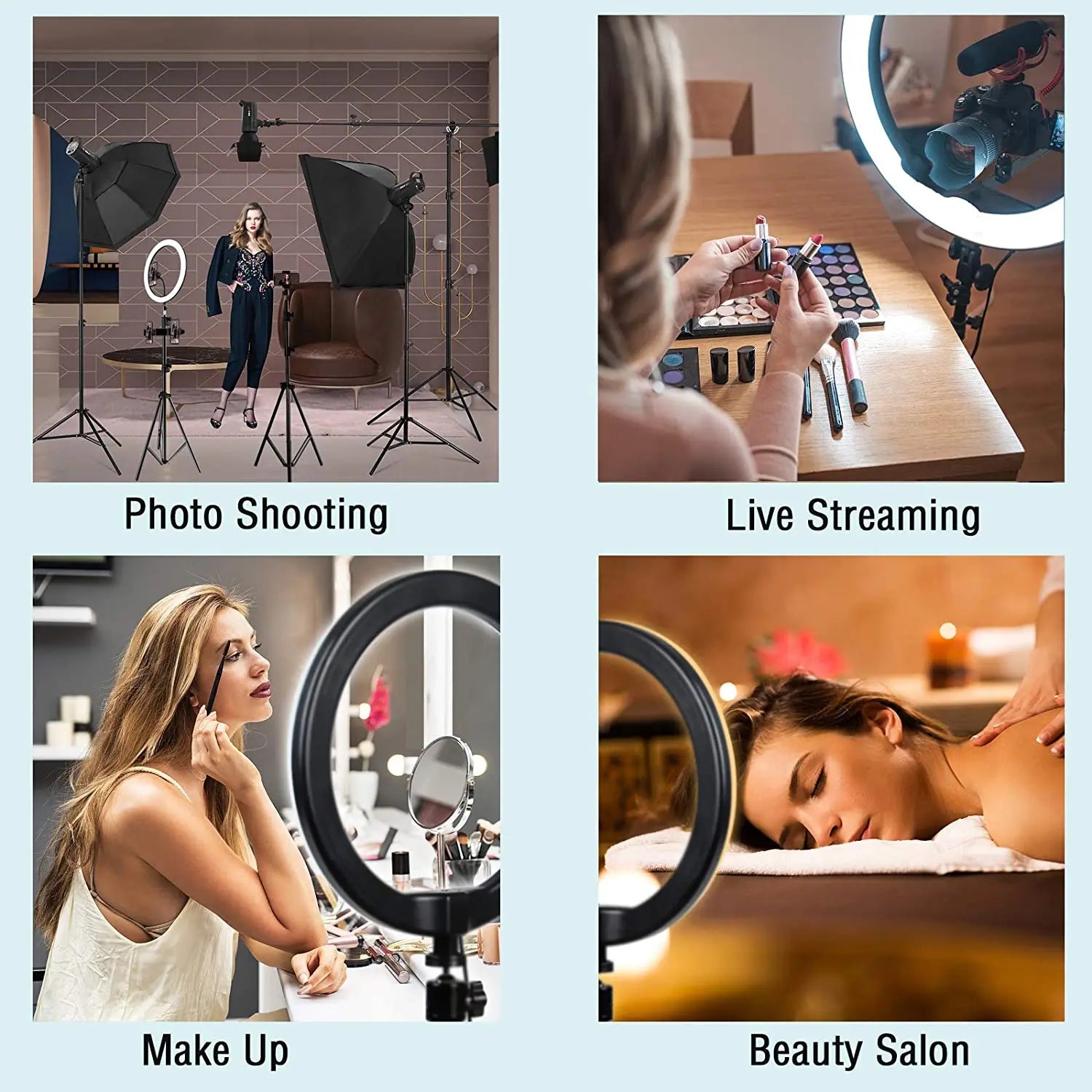 Aro de Luz Pro YM200 20W: Recargable y Portátil para Selfies Perfectas