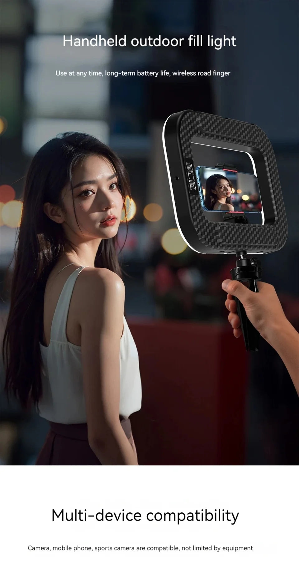 Estabilizador 2026 con Anillo LED y Control Remoto Bluetooth para Móvil