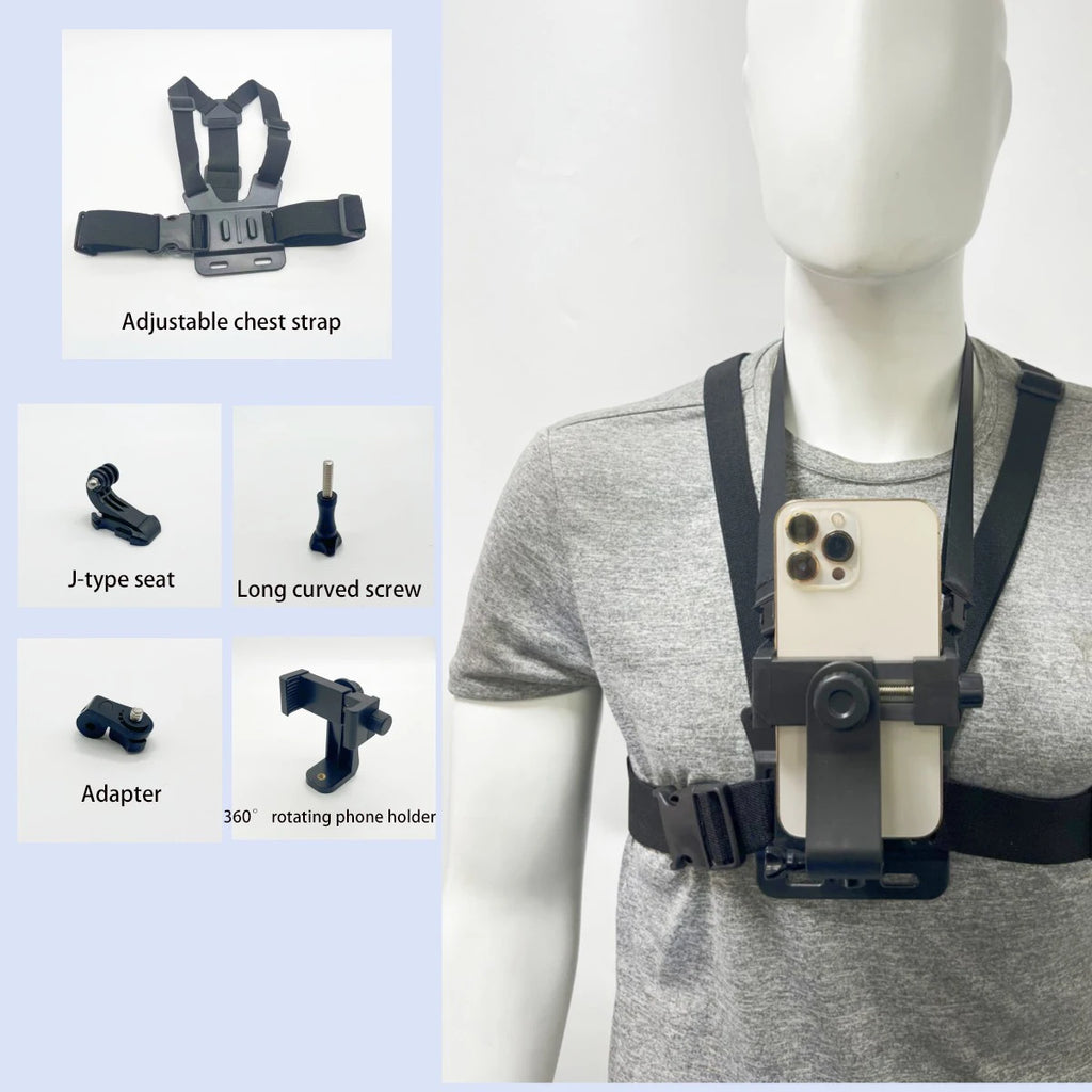 Soporte ajustable para teléfono en el pecho