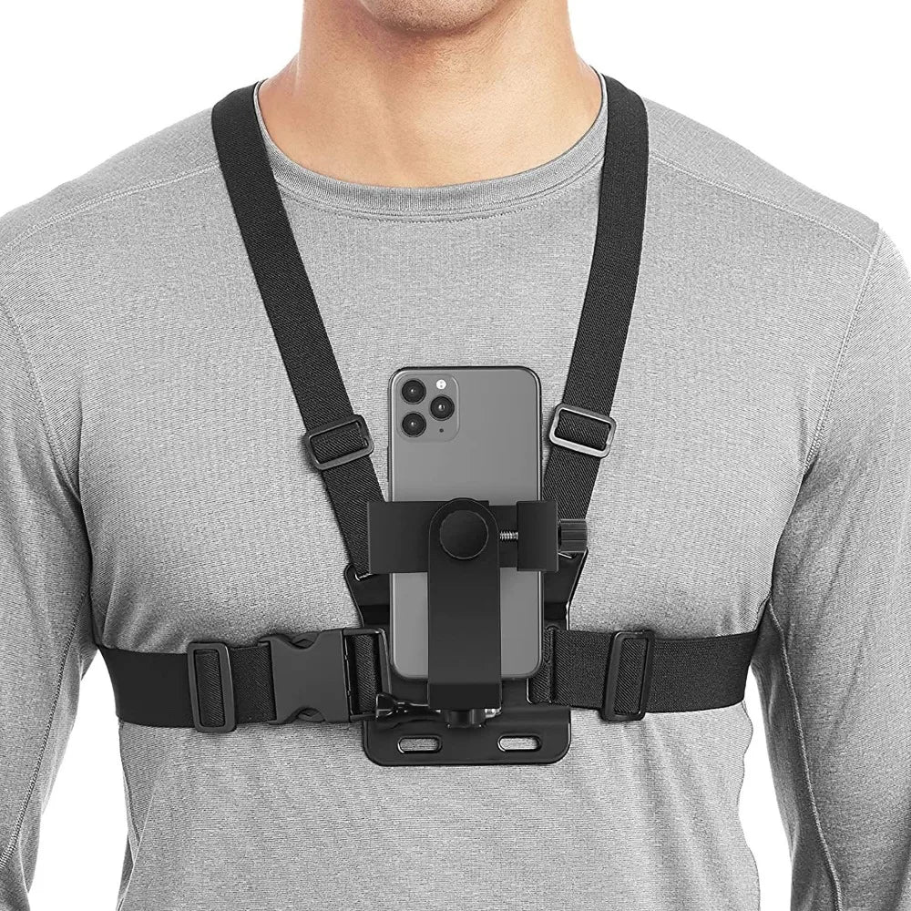 Soporte ajustable para teléfono en el pecho