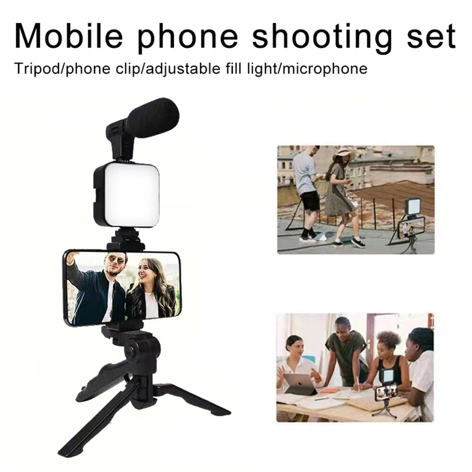 Kit Influencer "Viral Start" – Trípode, Micro y Foco LED Pro