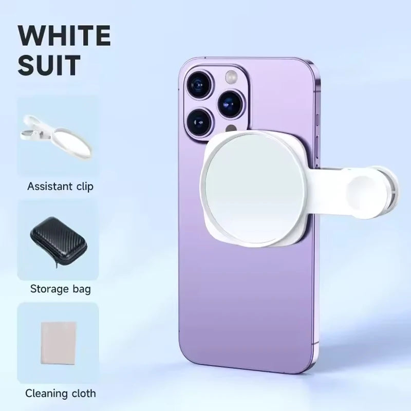 Espejo Reflector para Selfie con Luz LED y Clip Universal