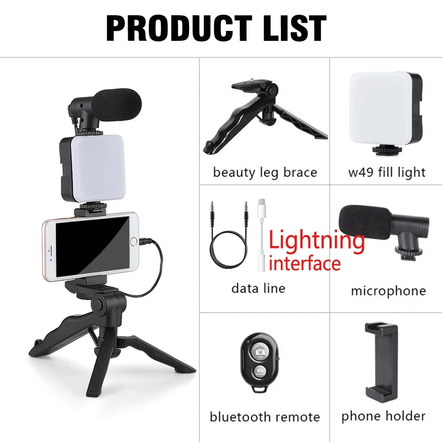 Kit Influencer "Viral Start" – Trípode, Micro y Foco LED Pro