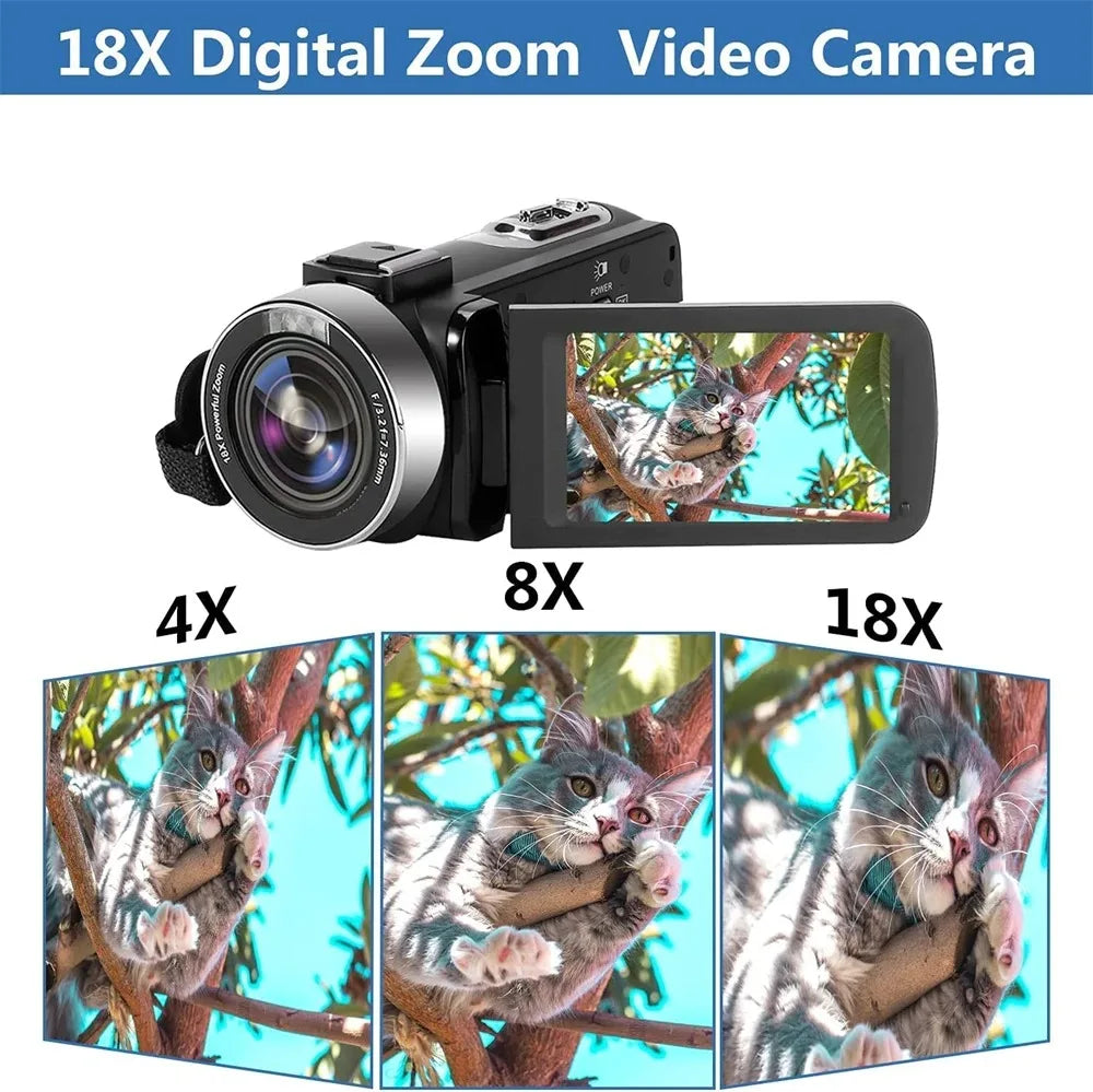 Cámara de Vídeo 4K Ultra-Vlog con WiFi y Pantalla Abatible