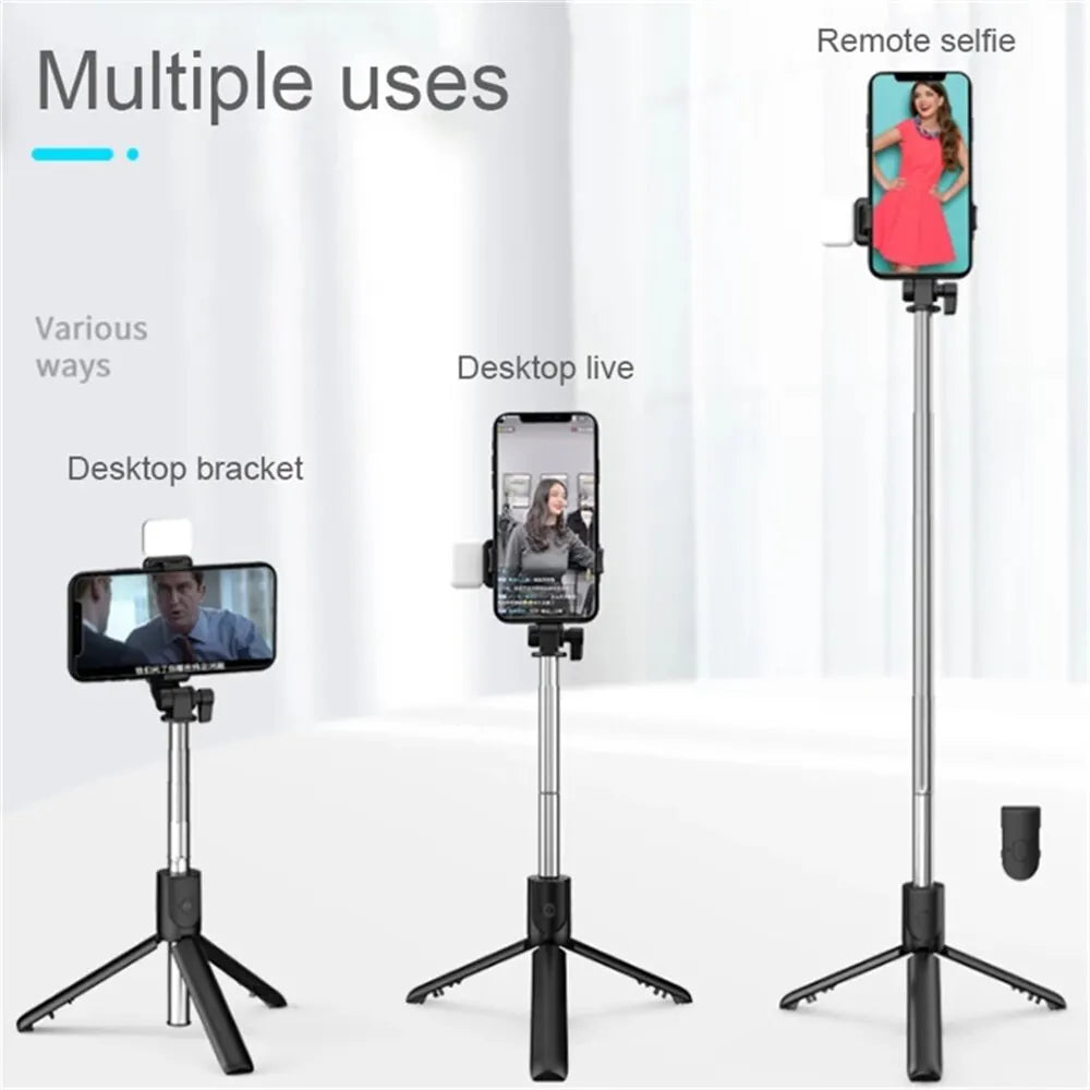 Trípode y Selfie Stick R1: Tu Estudio Portátil 3 en 1