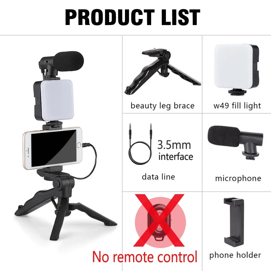 Kit Influencer "Viral Start" – Trípode, Micro y Foco LED Pro