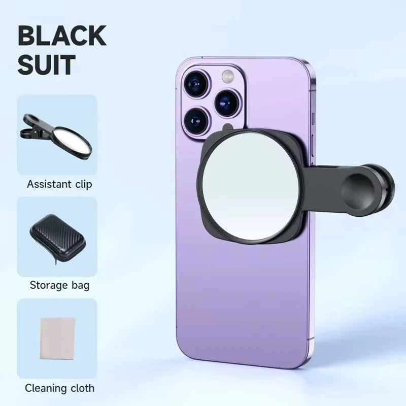 Espejo Reflector para Selfie con Luz LED y Clip Universal