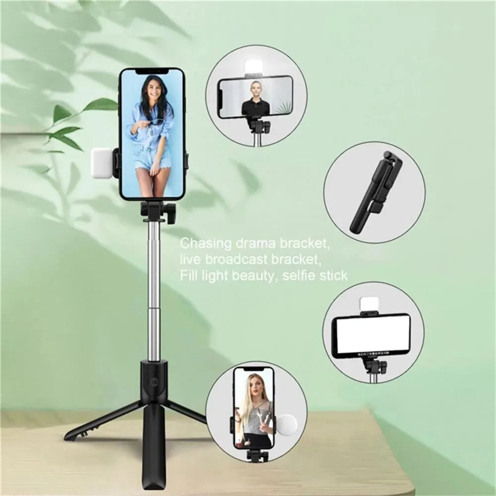 Trípode y Selfie Stick R1: Tu Estudio Portátil 3 en 1