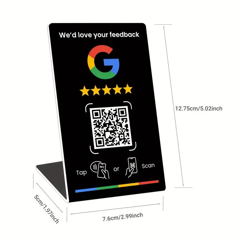 Tarjeta NFC y QR Programable para Reseñas de Google y Redes Sociales