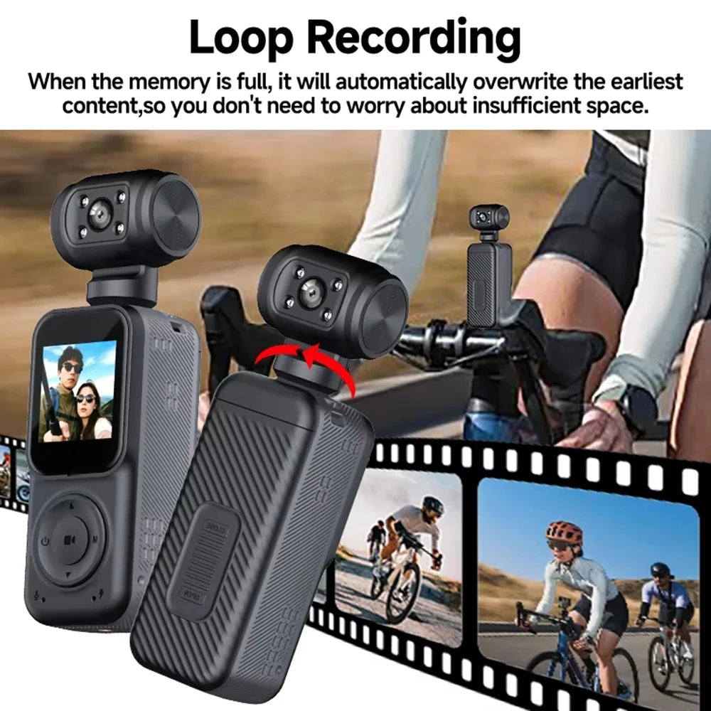 Cámara de Acción "MotoVlog Pro" – Resolución 4K y Soporte para Casco