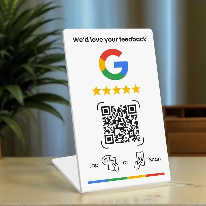 Tarjeta NFC y QR Programable para Reseñas de Google y Redes Sociales