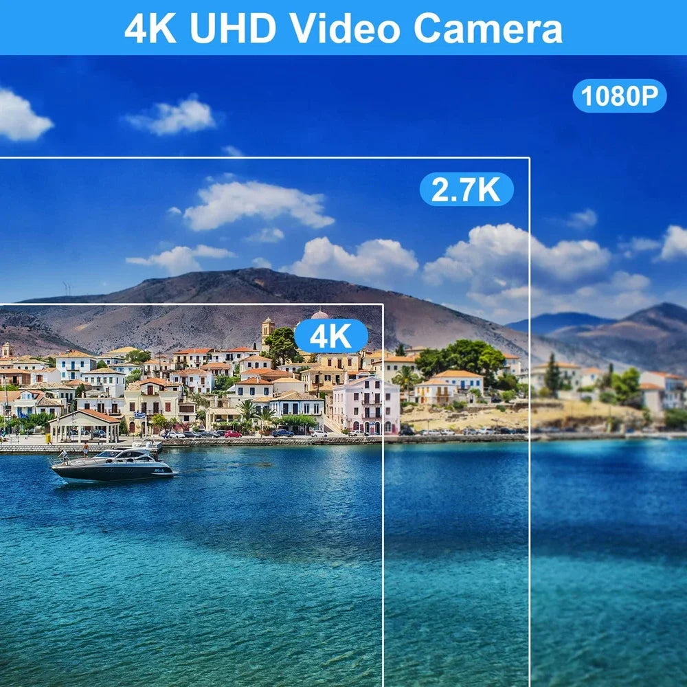 Cámara de Vídeo 4K Ultra-Vlog con WiFi y Pantalla Abatible