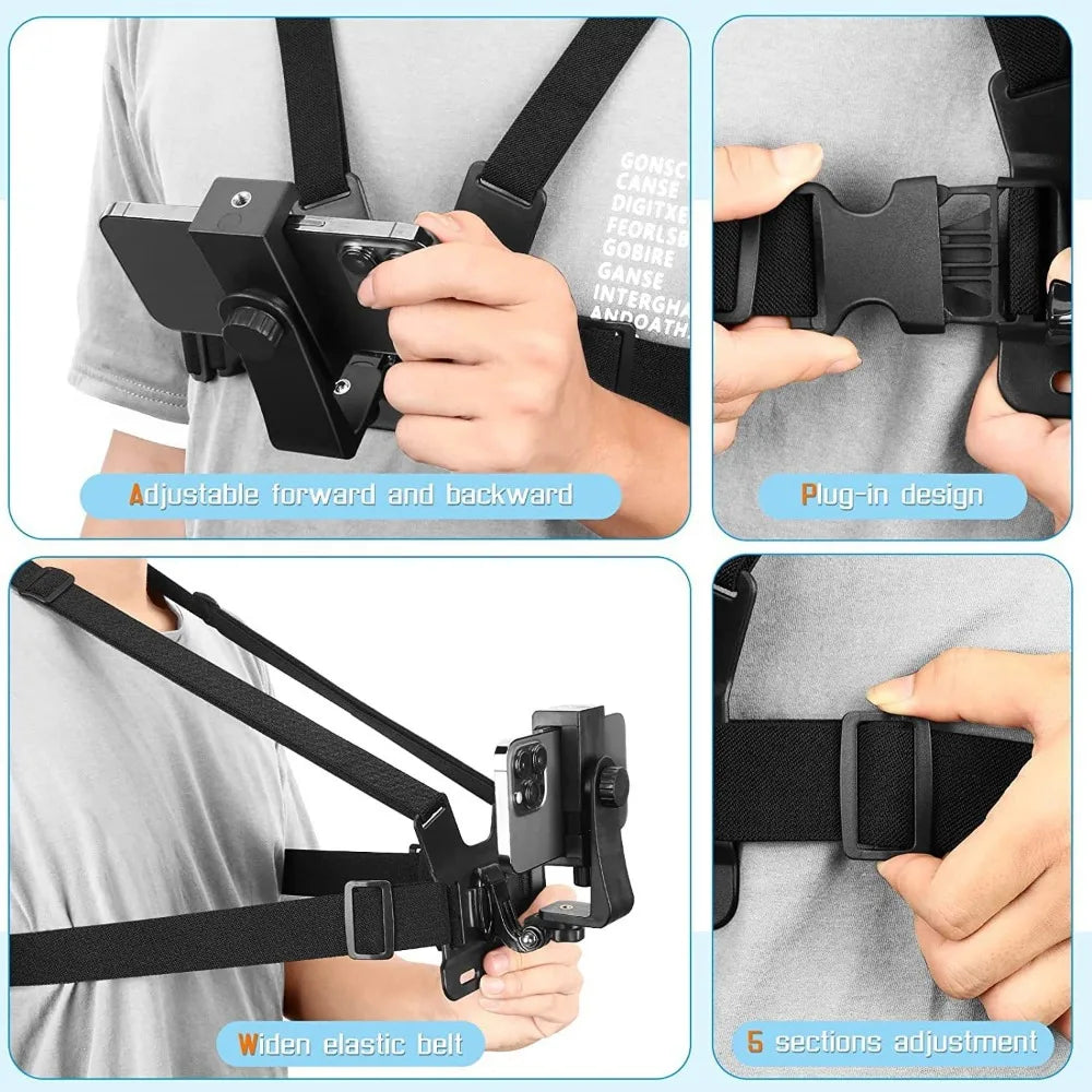 Soporte ajustable para teléfono en el pecho