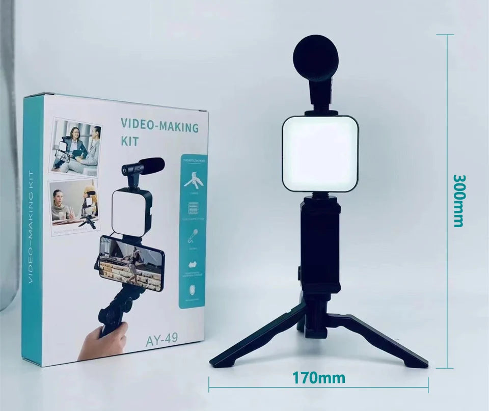 Kit Influencer "Viral Start" – Trípode, Micro y Foco LED Pro