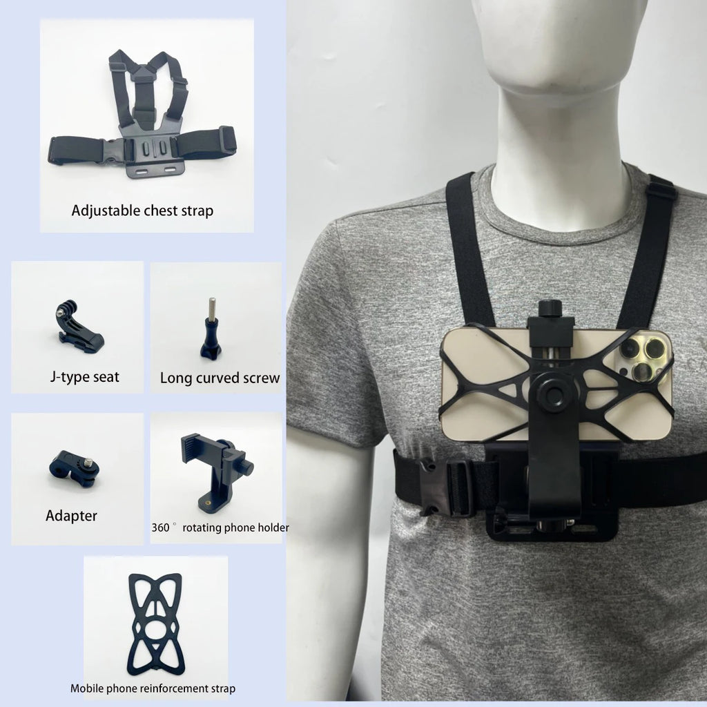 Soporte ajustable para teléfono en el pecho