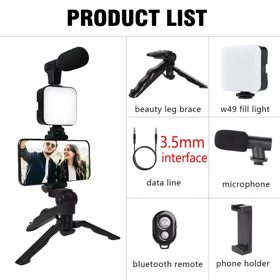 Kit Influencer "Viral Start" – Trípode, Micro y Foco LED Pro