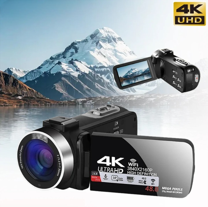 Cámara de Vídeo 4K Ultra-Vlog con WiFi y Pantalla Abatible